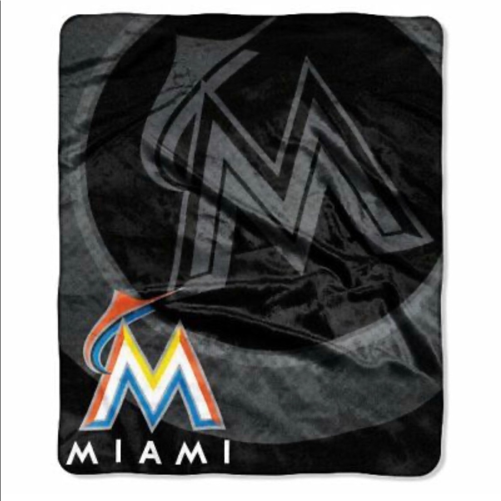 BRAND NEW Miami Marlins Plush Throw Blanket- NWT